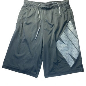 Nike Black and Gray Athletic Shorts with Moisture-Wicking Fabric Size Large